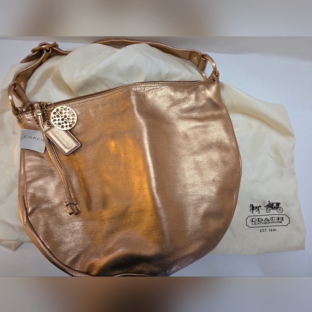 Vintage Coach Metallic Leather Hobo Shoulder Bag | New w/ Dust Bag
